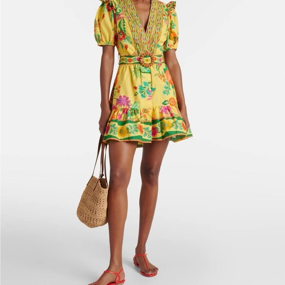 FARM Rio Dresses & Skirts - NWT Farm Rio Delicate Fruit Garden Yellow Minidress Small